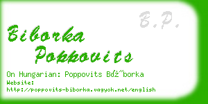 biborka poppovits business card